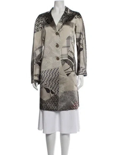 Pre-owned Etro Acetate Patterned Coat In Neutrals