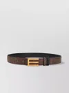 Etro Adjustable Textured Fabric Belt With Gold-tone Buckle In Black
