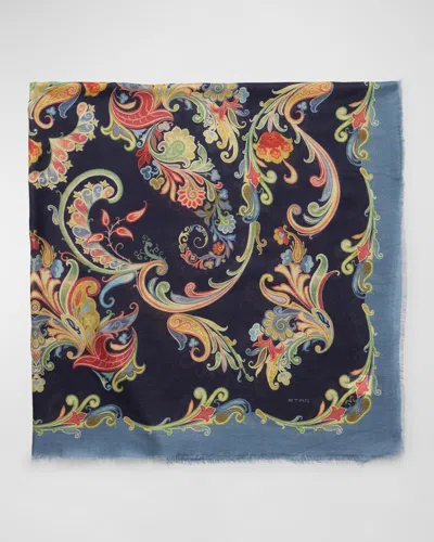 Etro Aida Paisley Wool-cashmere Shawl In Multi