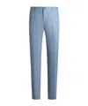 Etro All-over Paisley Jacquard Trousers In Blue