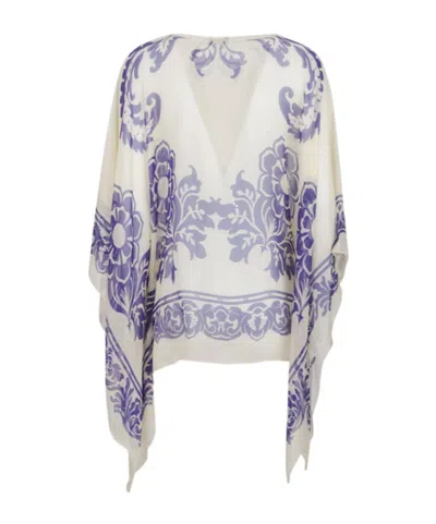 Etro All-over Paisley Printed Satin Cape