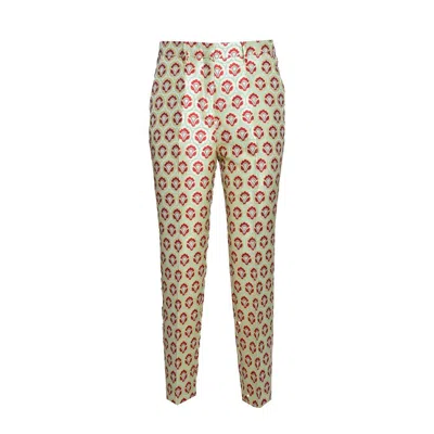 Etro All-over Patterned Mid-rise Trousers In Giallo/rosso