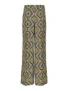 Etro Multicolor All Over Print Pants In Multicolour