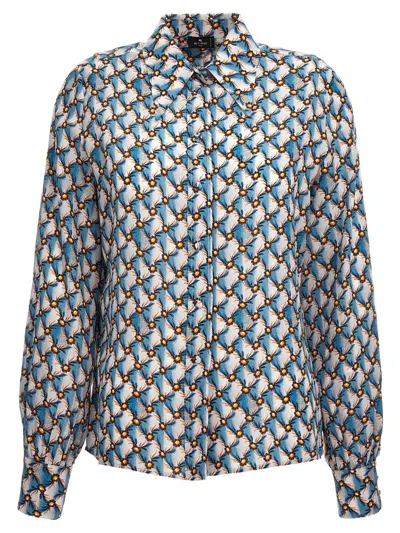Etro All-over Print Shirt In Blue
