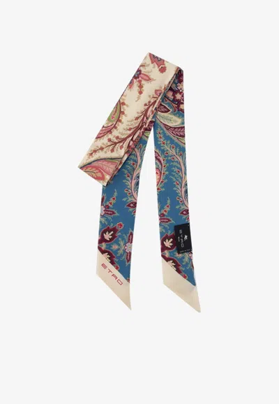Etro All-over Print Silk Scarf In Multi
