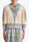 Etro Printed Cotton Blouse With Balloon Sleeves Women
