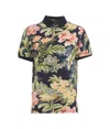 Etro Allover Floral Printed Short-sleeved Polo Shirt In Blue