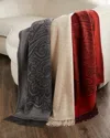 Etro Alocasia Fringed Wool & Cashmere Throw Blanket In Grey