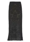 Etro Knitted Jacquard Midi Skirt In Black