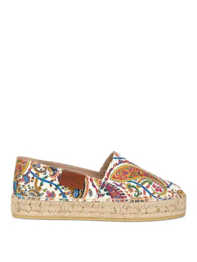 ETRO WHITE COTTON GABARDINE ESPADRILLES