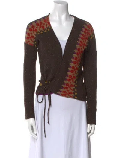 Pre-owned Etro Angora Printed Sweater In Brown