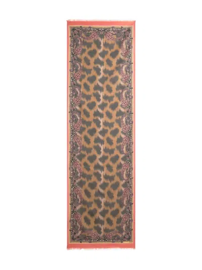 Etro Animal-motif Scarf In Brown