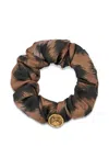 Etro Animal-patterned Scrunchie In Brown