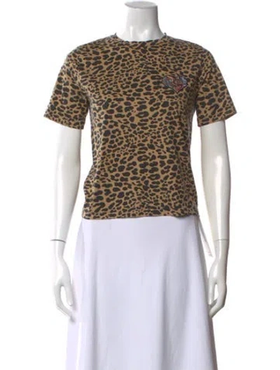Pre-owned Etro Animal Print Crew Neck T-shirt In Neutral