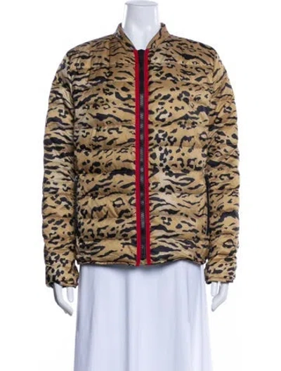 Pre-owned Etro Animal Print Down Jacket In Brown
