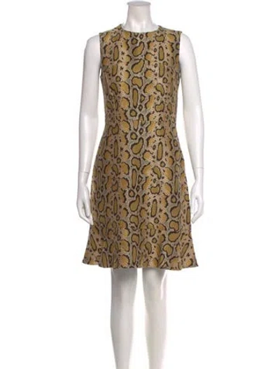 Pre-owned Etro Animal Print Mini Dress In Yellow