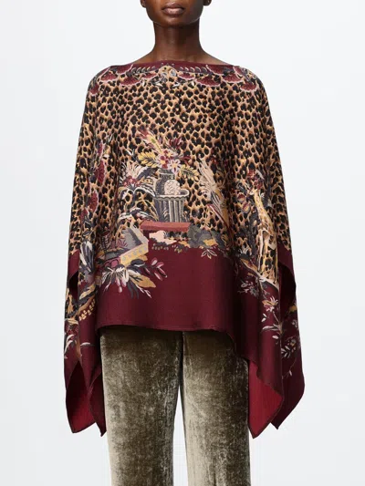 Etro Animal Print Pure Silk Blouse With Asymmetrical Hem In Multi