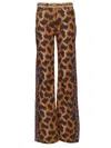 Etro Bootcut Jeans In Bull Denim With Animal Motif In Brown