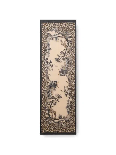 Etro Animal-print Floral-print Scarf In Neutral