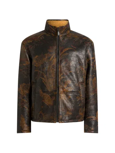 Etro Animal-print Shearling-lined Jacket In Brown