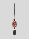 Etro Apple-tassel Leather Charm In Brown