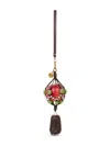 Etro Apple-tassel Leather Charm In Brown