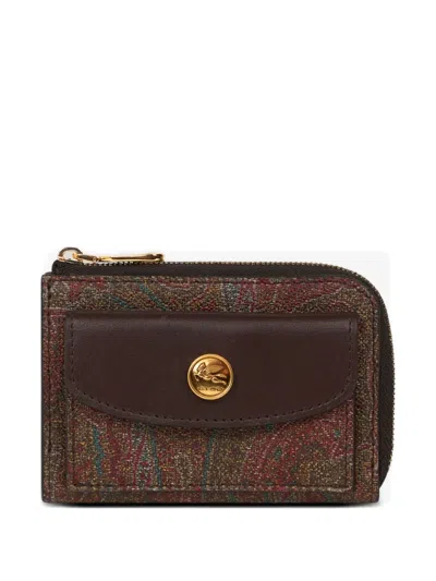 Etro Arnica ペイズリーコインケース In Brown