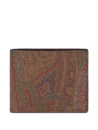 Etro Arnica Bi-fold Wallet In Brown