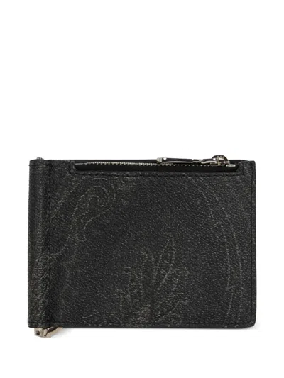 Etro Arnica Bifold Card Holder In Black