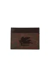 Etro Arnica Brown Leather Card Holder In Brown