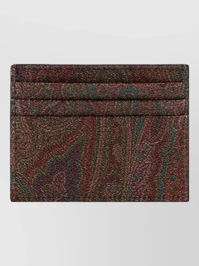 Etro Arnica Card Holder Slim Design In Multi