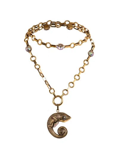 Etro Arnica Chameleon Crystal Necklace In Multi