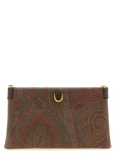 Etro Arnica Clutch Chain Strap Paisley Motif In Multi