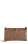 Etro Arnica Coated Canvas Wallet On A Chain In Brown