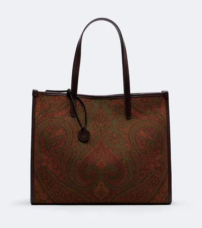 Etro Arnica Large Coated Canvas Tote Bag In Multi