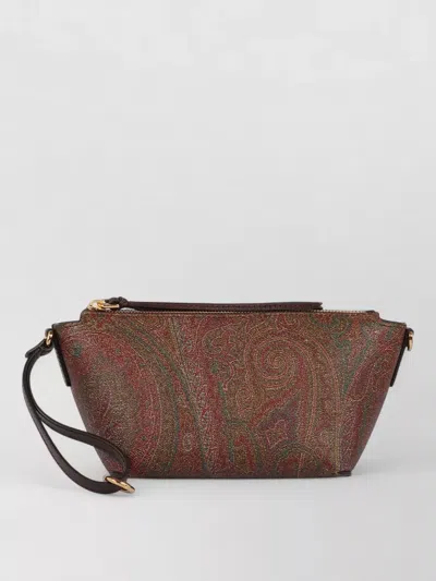 Etro Arnica Mini Clutch Bag Leather Handle In Brown