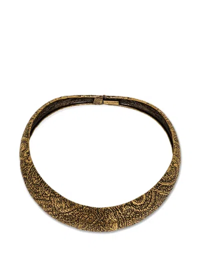Etro Arnica Motif Choker Necklace In Brown