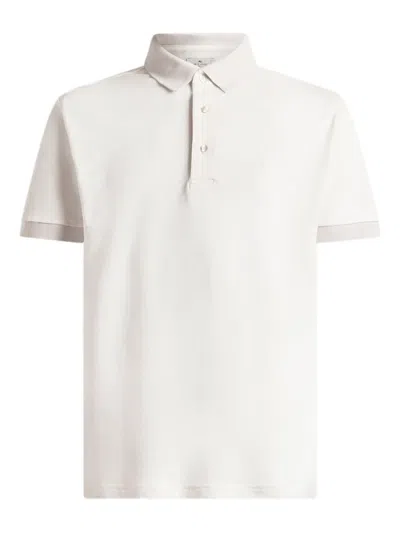 Etro Roma Shirt Polo Collar Short Sleeves In White