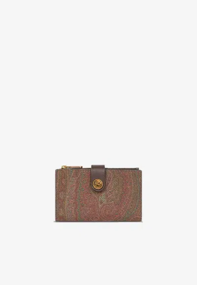 Etro Arnica Paisley Jacquard Bi-fold Wallet In Multi