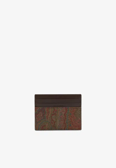 Etro Arnica Paisley Jacquard Cardholder In Multi