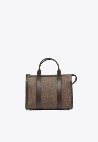 Etro Arnica Paisley Jacquard Tote Bag In Brown