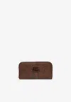 Etro Arnica Paisley Jacquard Zip-around Wallet In Brown