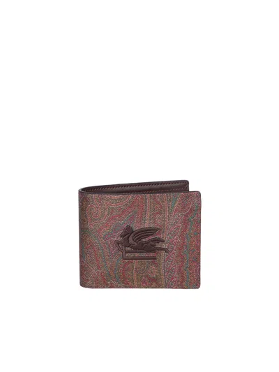 Etro Arnica Paisley Multicolor Wallet In Brown
