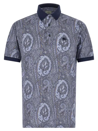Etro Arnica Paisley Polo Blue