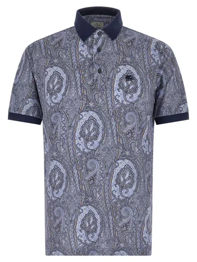 Etro Arnica Paisley Polo Blue