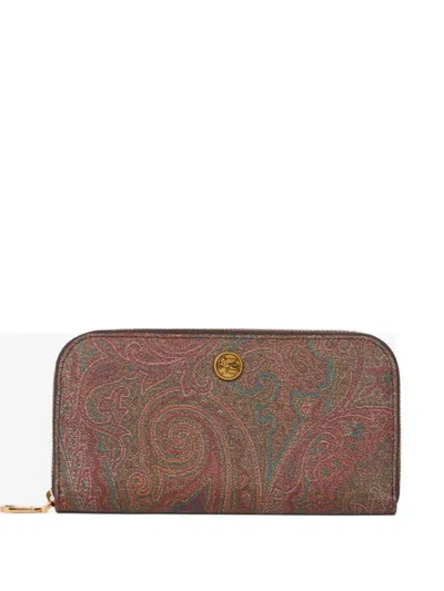 Etro Arnica Paisley-print Zip-around Wallet In Multi