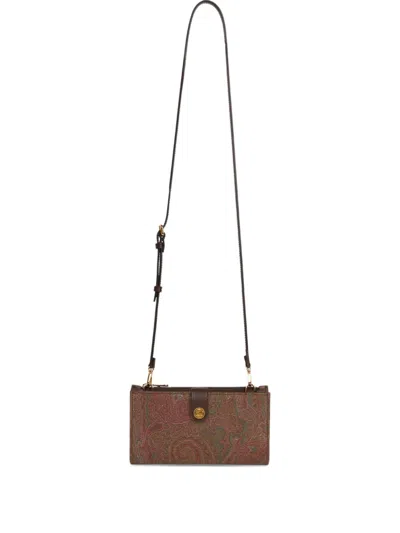 Etro Arnica Paisley Shoulder-strap Wallet In Black