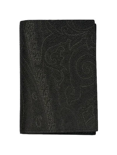 Etro Arnica Paisley-print Card Holder In Black