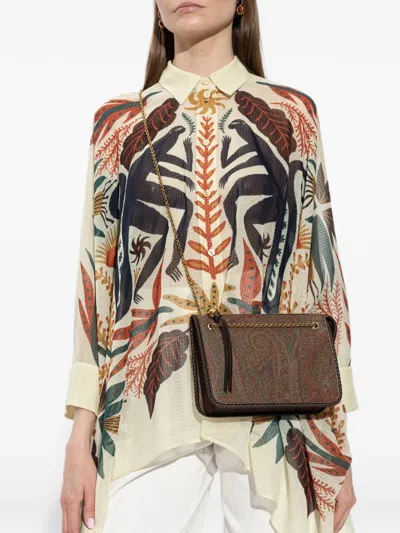Etro Arnica Paisley-print Shoulder Bag In Brown