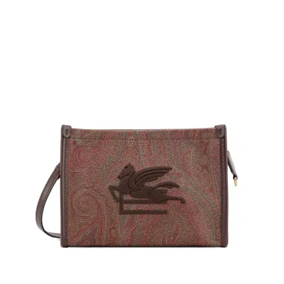 Etro Arnica Pouch With Pegaso Detail In Red